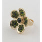 Flower rhinestone adjustable ring