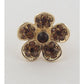 Flower rhinestone adjustable ring