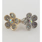 Flower rhinestone adjustable ring