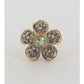 Flower rhinestone adjustable ring