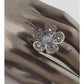 Flower rhinestone adjustable ring