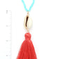 Cowrie Shell Tassel Beaded Necklace