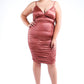 Ruched Pu Dress