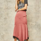 A Solid Woven Midi Skirt