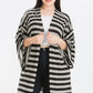 Striped, Cardigan With Kimono Style Sleeves