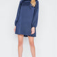 Satin Long Sleeve Side-tie Mini Dress