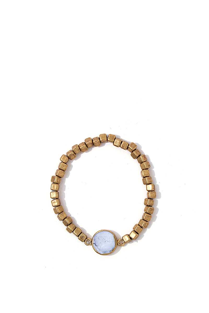 Modern Multi Beaded And Stone Bracelet