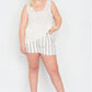 Plus Size Sheer Ivory Ribbed Causal Tank Top