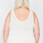 Plus Size Sheer Ivory Ribbed Causal Tank Top