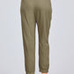 Paperbag W/bow Tie Elastic Hem Long Linen Pants