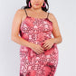 Plus Size Snake Print Open Back Mini Dress