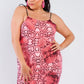 Plus Size Snake Print Open Back Mini Dress