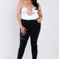 Plus Size Silk Chain Spaghetti Strap High Thong Center Cut Out Bodysuit