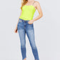 V-neck W/shirring Detail Elastic Strap Mesh Cami Top