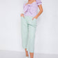 Pastel Chic Solid Ankle Wide Leg Adjustable Snap Waist Pants