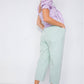 Pastel Chic Solid Ankle Wide Leg Adjustable Snap Waist Pants