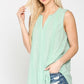 Sleeveless Lace Trim Tunic Top With Scoop Hem