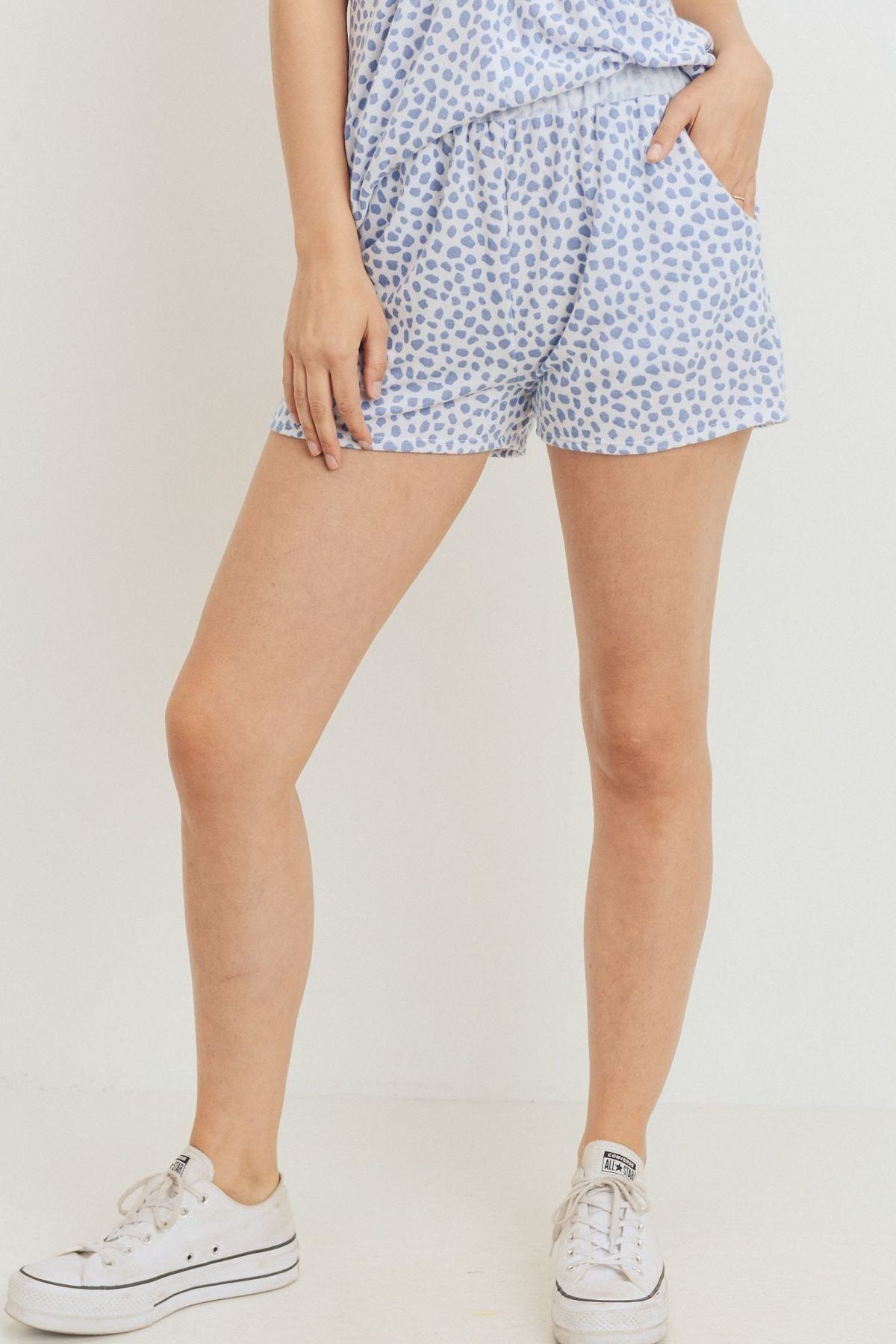 Leopard Printed Terry Short Pants