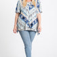 Short Sleeve Aztec Patterned Layered Top