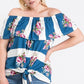 Off Shoulder Ruffled Front Tie Top