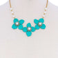 Stylish Flower And Pearl Necklace Set