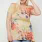 Multi-colored Watercolor Flower Print Tunic