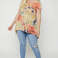 Multi-colored Watercolor Flower Print Tunic