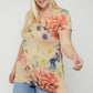 Multi-colored Watercolor Flower Print Tunic