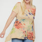 Multi-colored Watercolor Flower Print Tunic