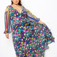 Multi Print Chiffon Maxi Dress