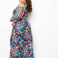 Multi Print Chiffon Maxi Dress