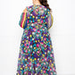 Multi Print Chiffon Maxi Dress