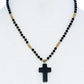 Chic Beaded And Cross Pendant Necklace