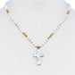 Chic Beaded And Cross Pendant Necklace