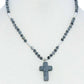 Chic Beaded And Cross Pendant Necklace