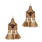 Stylish Western Cow Skull And Tassel Drop Earring