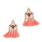 Stylish Western Cow Skull And Tassel Drop Earring