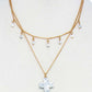 Double Layered Cross Pendant Chain Necklace