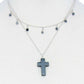 Double Layered Cross Pendant Chain Necklace