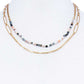 Double Layer Beaded And Chain Necklace