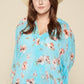 Plus Size Floral Chiffon Sheer Surplice Top