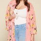 Plus Size Floral Printed Oversize Flowy And Airy Kimono With Dramatic Bell Sleeves