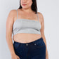 Plus Size Open Stripe Back Cami Strap Athletic Lounge Bra