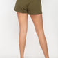 Button Tab High Rise Paperbag Shorts