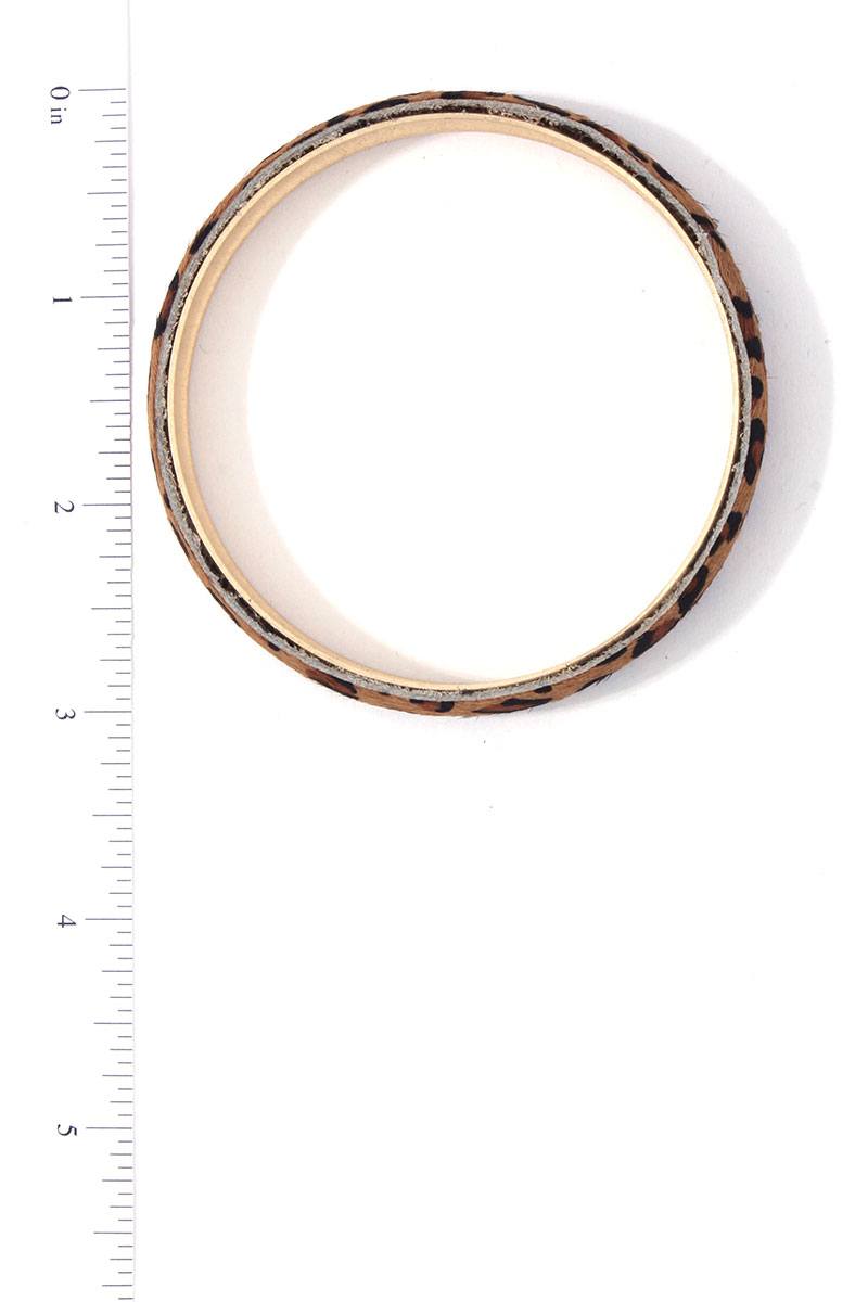 Animal Print Metal Bangle Bracelet