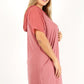 Plus Size Solid Dress With Zip-up Closure