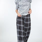 High Waist Plaid Print Wide Leg Pants