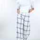 High Waist Plaid Print Wide Leg Pants