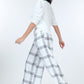 High Waist Plaid Print Wide Leg Pants