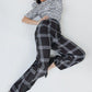 High Waist Plaid Print Wide Leg Pants